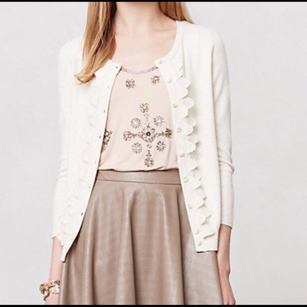 Anthropologie Cream Medium Cardigan